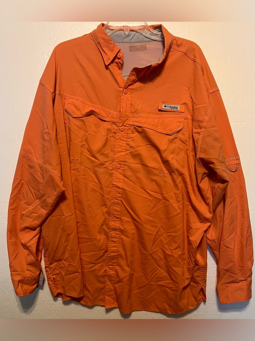 Columbia Men’s  L Orange Lightweight Long-Sleeve Shirt Jacket
